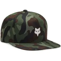 FOX Casquette à visière plate, snapback, camouflage, vert, tech