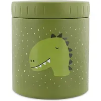 Trixie Lunchpot isolé 500 ml - Mr. Dino - Récipient isotherme en acier inoxydable Enfants vert