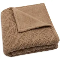 Jollein Couverture Bébé 75x100 Cm Check Knit Teddy Fleece Biscuit -