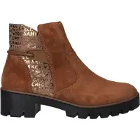 Rieker Bottines 'Enkellaarsjes Plat' cognac