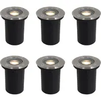 QAZQA Ensemble de 6 spots encastrés modernes pour extérieur en acier 35 mm orientables IP65 - Delux