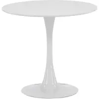 Ebuy24 Hamden table de salle à manger Ø80cm blanc.