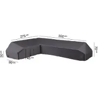 Intratuin Housse de Salon de Jardin AeroCover Anthracite Platform Gauche (350 x 275 x 90 x H30/45/70 cm)