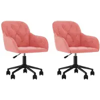 vidaXL Chaise de salle à manger 2 pcs. Pivotant Rose Velours