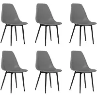 vidaXL Chaises à manger lot de 6 gris PP
