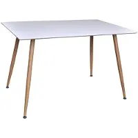 Ebuy24 Polar table de salle à manger 75x120 cm blanc.