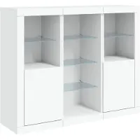 vidaXL Sideboards avec lampes LED 3 pcs. Blanc Bois composite