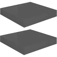 vidaXL Étagère murale flottante 2 pcs Gris brillant 23x23,5x3,8 cm MDF