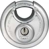 ABUS Cadenas à clé - rond - corps inox - anse acier trempé - Diskus 26/80