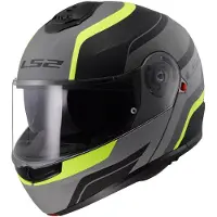 LS2 FF908 Strobe II Monza Mat Noir H-V Jaune 06 Casque Modulable Taille 2XL