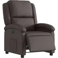 vidaXL Fauteuil relax électrique marron foncé cuir véritable