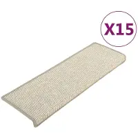 vidaXL Tapis d'escalier 15 pièces 65 x 21 x 4 cm Argent Bord rectangulaire