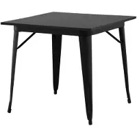 Ebuy24 Tempe table de salle à manger 80x80cm noir.