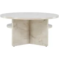 Ebuy24 Ålesund table basse Ø85cm beige.