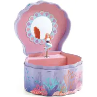 Djeco Boîte à Bijoux av. Musique - 14,5 x 8,5 x 13,5 cm - Sirène - - UneTaille - Boîte à Bijoux