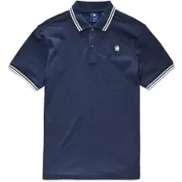 G-Star T-Shirt 'Dunda' bleu foncé / blanc