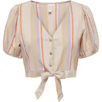 ONLY Chemisier 'TINE' beige clair / gris clair / violet clair / orange foncé