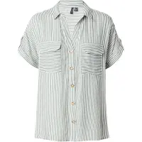 Vero Moda Chemisier 'VMBumpy' vert foncé / blanc