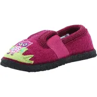 Beck Pantoufle 'Eule' vert clair / rose / rose foncé
