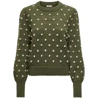 JDY Pull-over 'JDYSigrid' olive / blanc cassé