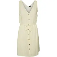 Vero Moda Robe 'BUMPY' jaune / blanc