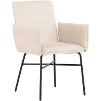 Venture Home Petra chaise de salle à manger avec accoudoirs velours beige.