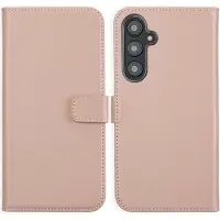 Selencia Étui portefeuille en cuir véritable Samsung Galaxy S24 FE - Dusty Pink