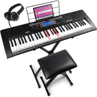 Max Keyboard set met 61 toetsen - Rhapsody61L met lichtgevende toetsen - Compleet met (61 Boutons), Synthétiseur, Noir