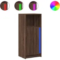 vidaXL LED-Sideboard brun imitation chêne 42,5x34x100 cm Matériau dérivé du bois
