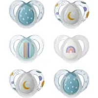 Tommee tippee Lot De 6 Sucettes Nuit Closer To Nature Classique 6-18 Mois Garçon -