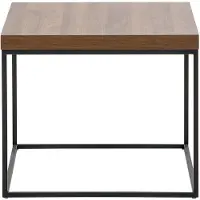 Beliani Table Appoint Bois Foncé Et Noire Delano