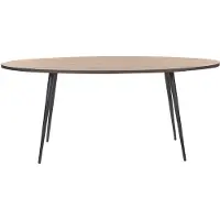 Beliani Table De Salle À Manger Ovale Effet Bois Foncé 180 X 90 Cm Ottawa