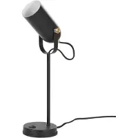 Beliani Lampe à poser noire 48 cm en métal en forme de cloche dans un style rétro moderne et élégant