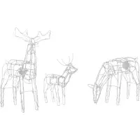 Beliani Outdoor LED Lumières de Noël Blanc Métal 76 / 47 / 52 cm Forme d'animal de course avec prise de courant Animé pour l'extérieur Décoration de l'Avent