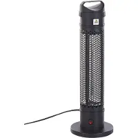 Beliani Chauffe-patio électrique noir 1000 W lampe chauffante infrarouge autoportante pour le patio et le jardin