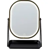 Beliani Miroir de table LED DORDOGNE Doré