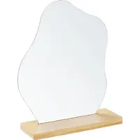 Beliani Miroir sur pied LOZERE Difforme Bois clair