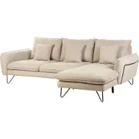Beliani Canapé D'angle Sersan Blanc Tissu Côté Gauche
