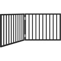 vidaXL Grille pour chien Pliable 2 panneaux Noir 160 cm Bois de peuplier