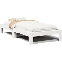 vidaXL Lit en bois massif sans matelas blanc 100x200 cm en pin