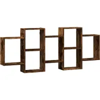 vidaXL Étagère murale chêne fumé 159x18x65 cm bois d'ingénierie
