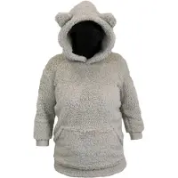 Unique living Felpa Con Cappuccio E Orecchie, 50x70, Grigio Chiaro, Natale, Pile, Soffice, Caldo, Inverno, Regalo