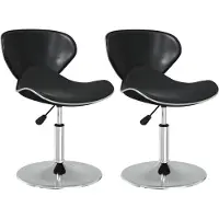 vidaXL Chaise de salle à manger 2 pcs. noir similicuir