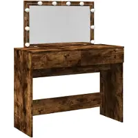 vidaXL Coiffeuse avec éclairage LED chêne fumé 100x40x120 cm