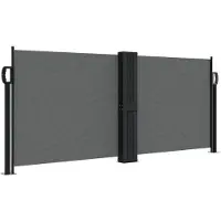 vidaXL Marquise latérale extensible Anthracite 100x600 cm