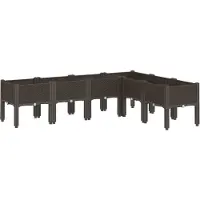 vidaXL Jardinière avec pieds marron 160x120x42 cm PP
