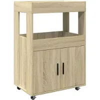 vidaXL Chariot de bar Chêne Sonoma 60x39,5x89 cm Matériau dérivé du bois