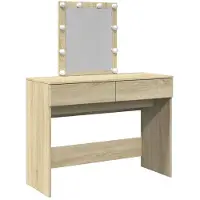 vidaXL Coiffeuse avec éclairage LED Chêne Sonoma 100x40x130 cm