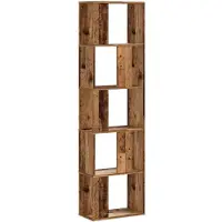 vidaXL Bibliothèque 5 niveaux vieux bois bois d'ingénierie