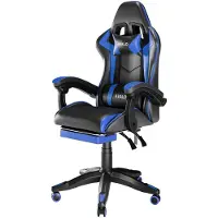 Avalo Gaming Chair - Chaise de jeu - Chaise de bureau ergonomique réglable - Chaise de jeu - Chaise de jeu - Noir/Bleu